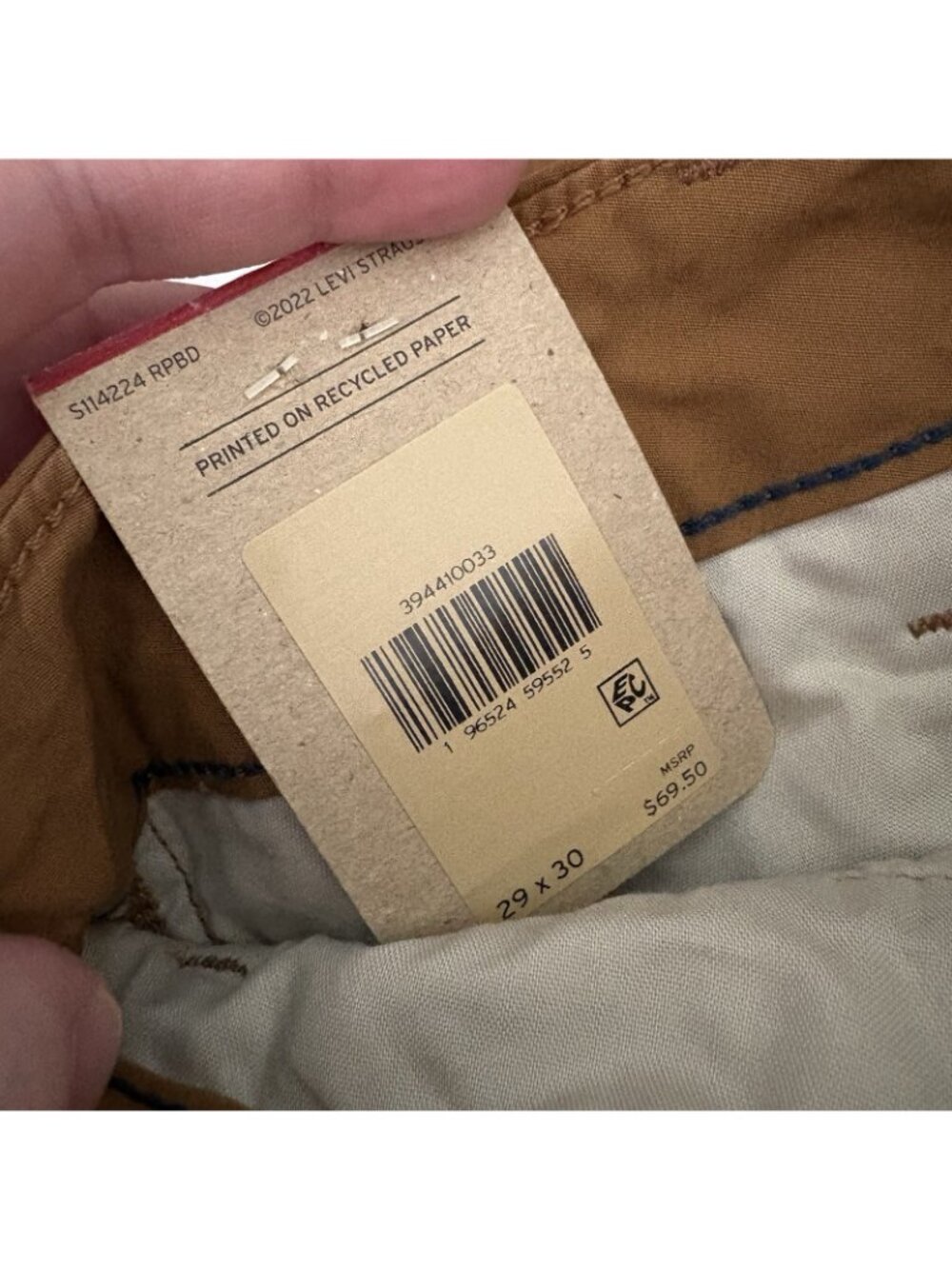 Levi’s Men Size 29x30 Brown Stretch Casual Chino XX Cargo Taper Pants NWT - Picture 13 of 13